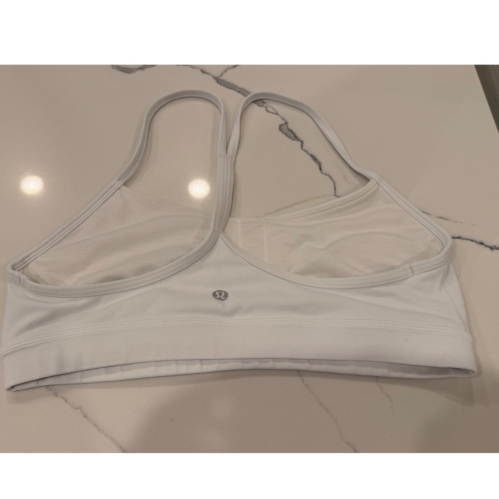 Lululemon Flow Y Bra White Size 10 Strappy Racerback Yoga - Picture 8 of 16